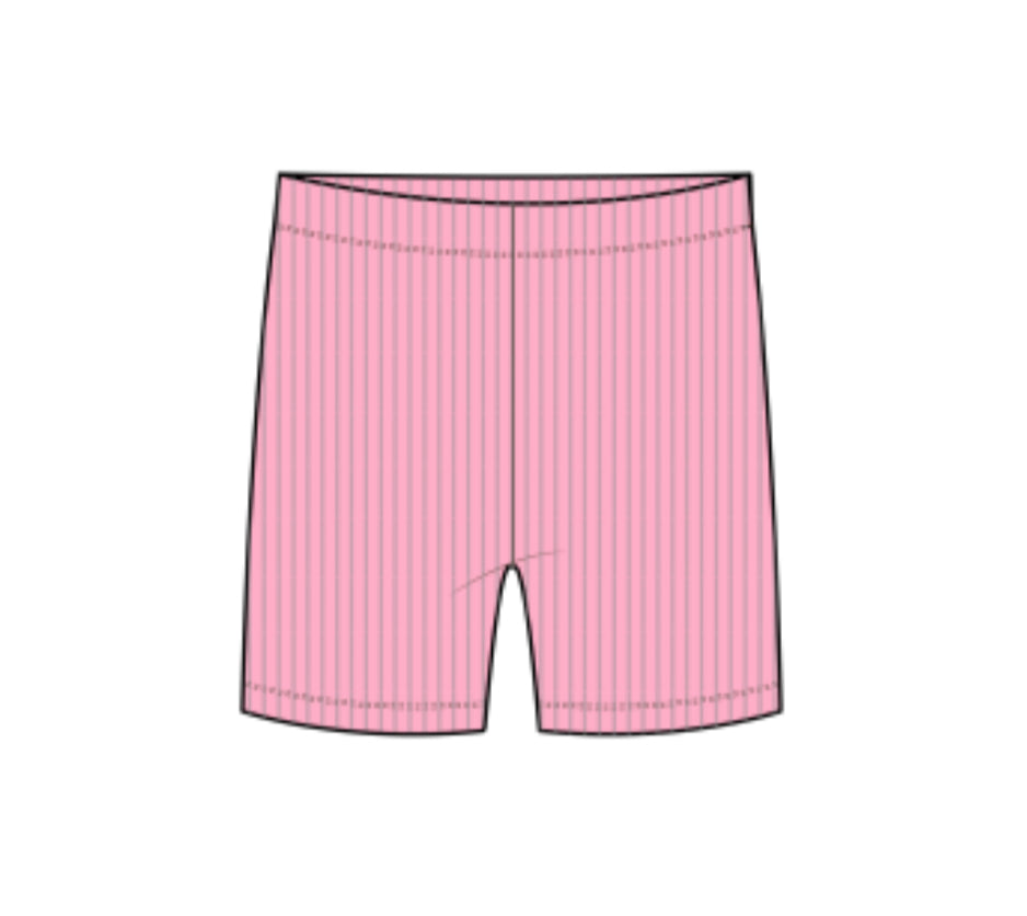 Strawberry Milkshake Wide Needle Rib Shorts