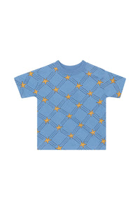 Starlit Check Blue Aussie Cotton Crew Tee