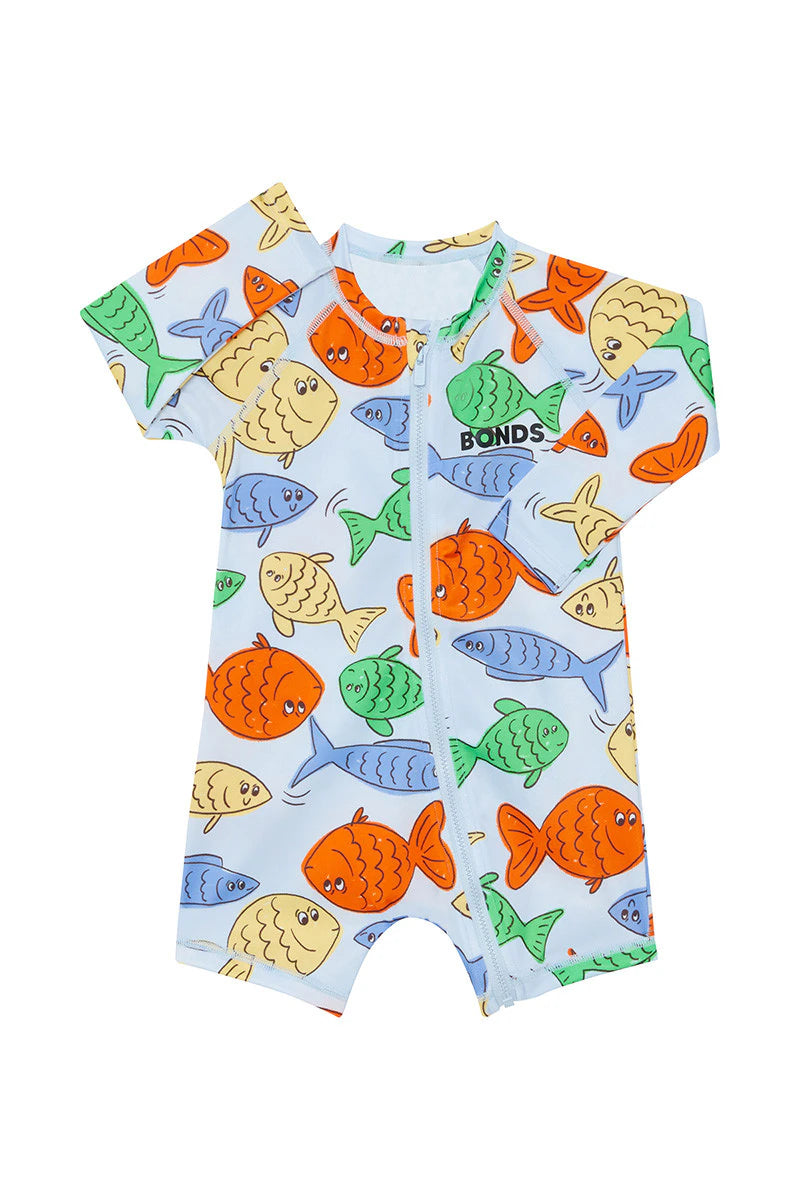 Rainbow Fish Swim Long Sleeve Zippy