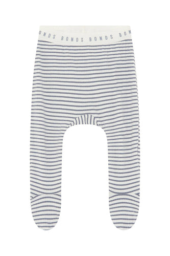 Newbies Stripe Paris  Ribbed Footed Pant CLEARANCE