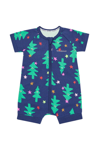 Twinkle Tree Galaxy Blue Romper