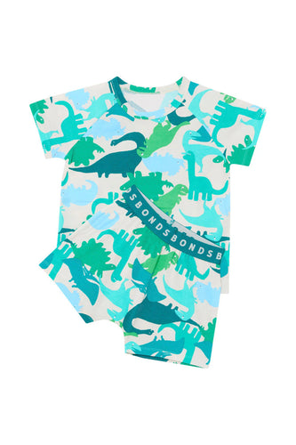 Dino Party Green Short Pj Set