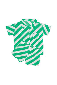 Wrapped Up Green Woven Short Sleeve PJ Set