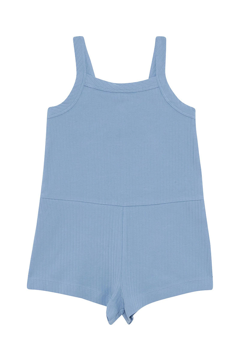 Blueberry Wide Needle Rib Romper