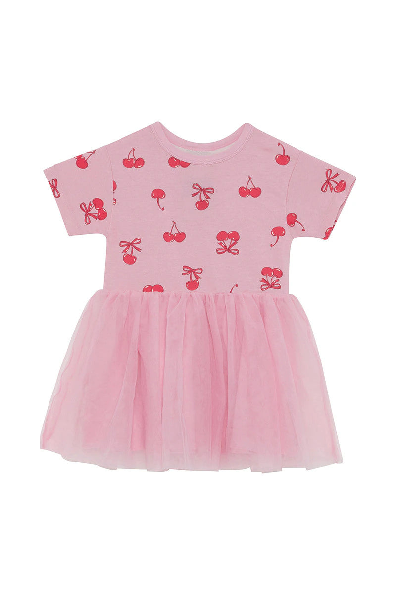 Cherry Bliss Tutu Tee Dress