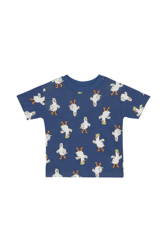 Navy Guss the Seagull Short Sleeve Crew Tee