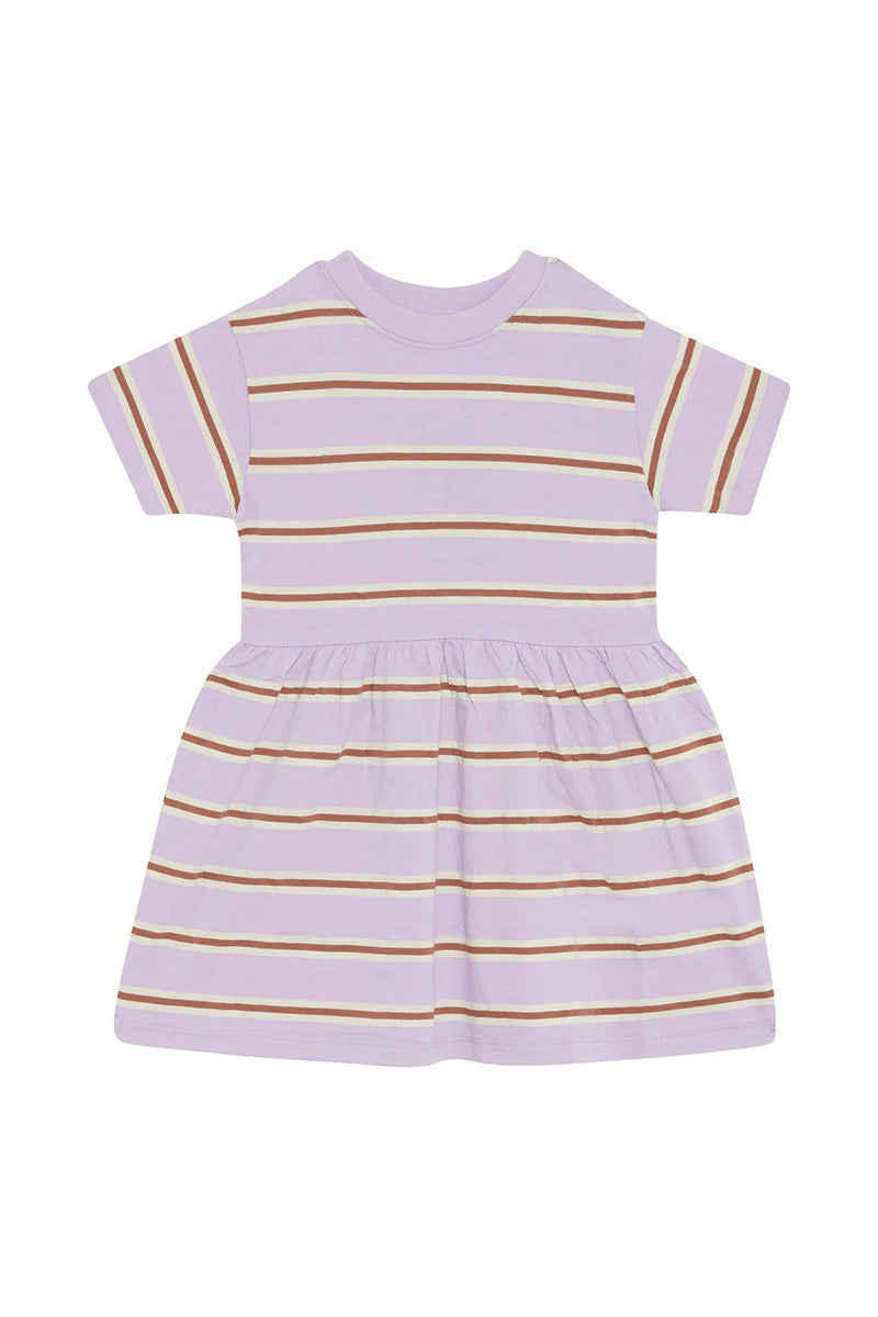 Triple Stripe Short Sleeve Tee Dress