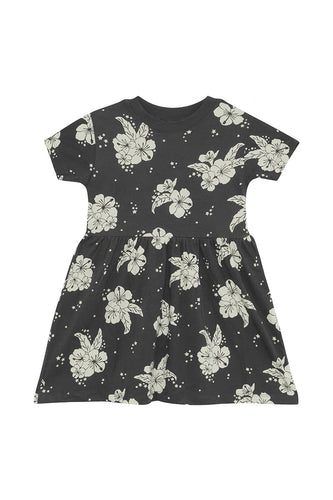 Starlit Hibiscus Short Sleeve Tee Dress