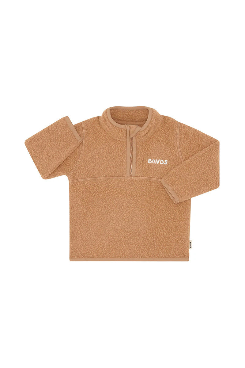 Teddy Half Zip Pullover Almond CLEARANCE