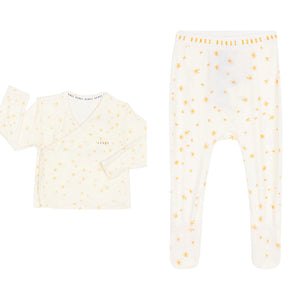 Crayon Star Mini Yellow Footed Pant & Cardigan Set CLEARANCE