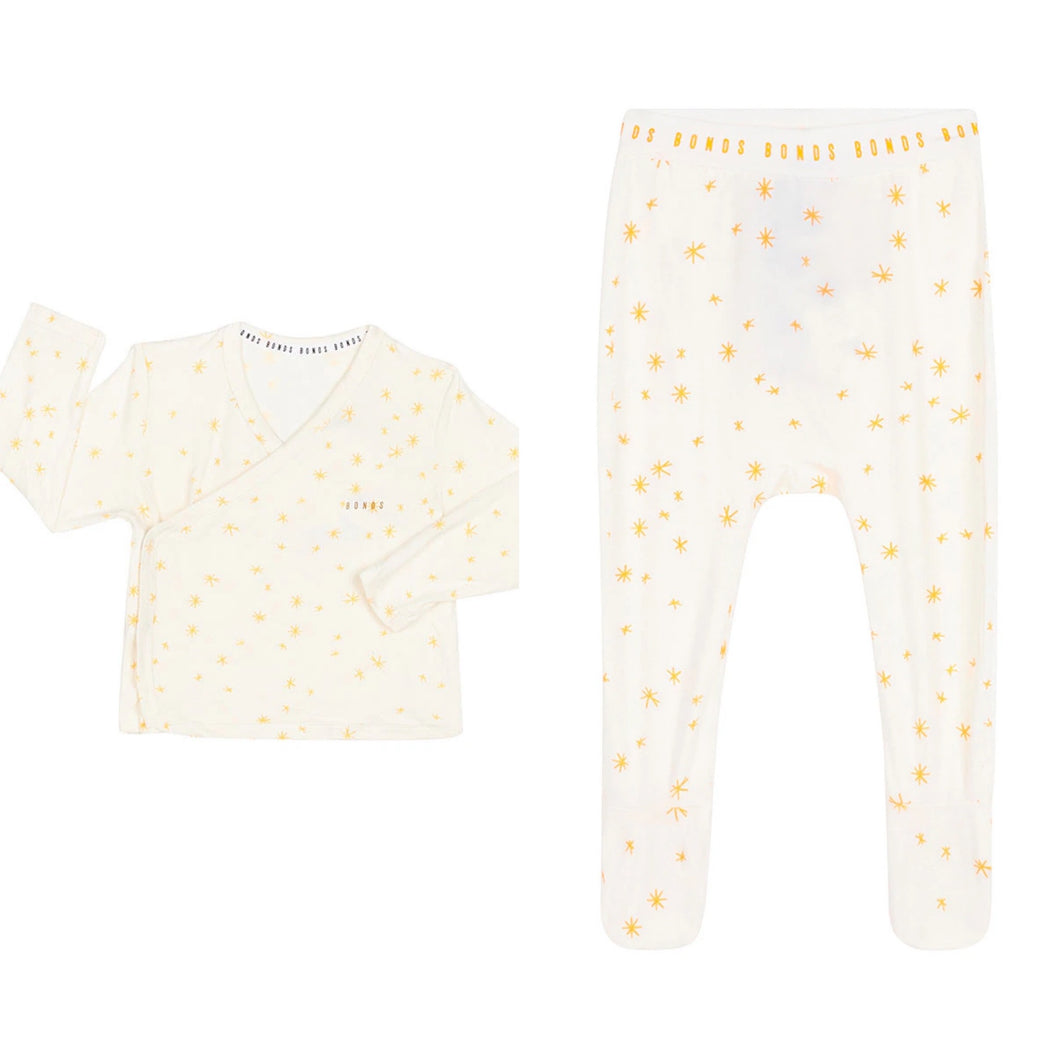 Crayon Star Mini Yellow Footed Pant & Cardigan Set CLEARANCE