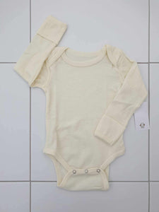 Fina Merino 100% Extra Fine Merino Long Sleeve Bodysuit Vanilla