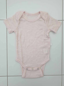 Fina Merino 100% Extra Fine Merino Short Sleeve Bodysuit Pink