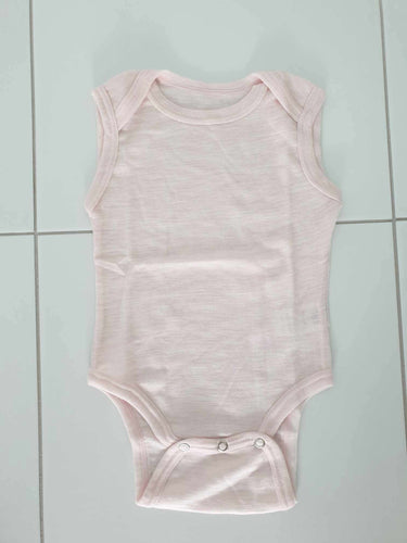 Fina Merino 100% Extra Fine Merino Singlet Bodysuit Pink