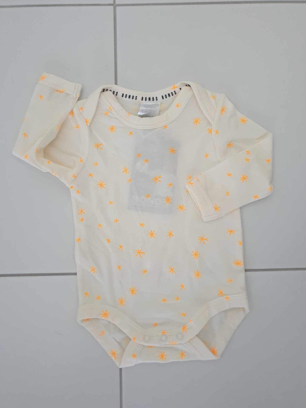 Crayon Star Yellow Kimono Bodysuit Newbies CLEARANCE